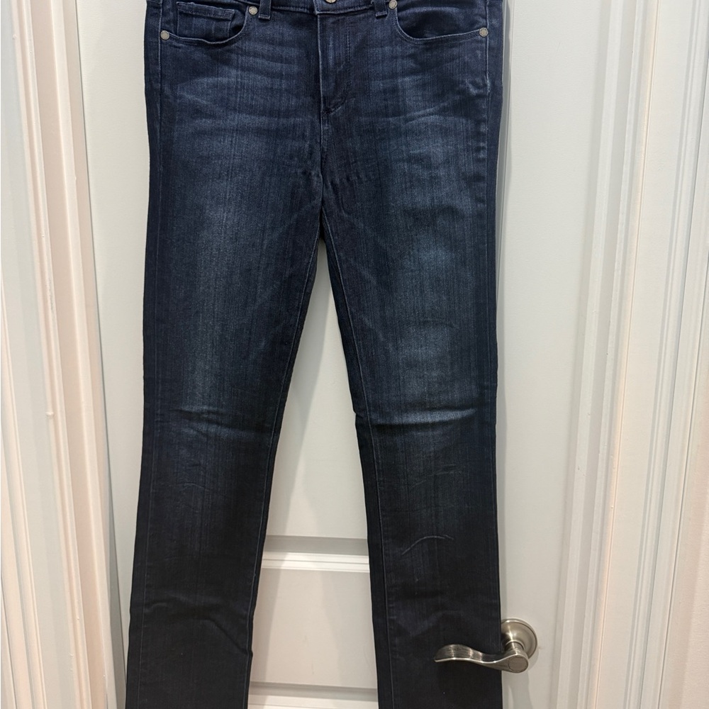 Paige Hidden Hills Straight leg Dark Blue Denim Jeans size 28